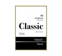 Nielsen Classic Polished Gold Aluminium Picture Frame A2, 42X59.4Cm - With Float Glass And Push/turn Clips