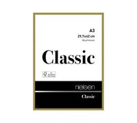 Nielsen Classic Polished Gold Aluminium Picture Frame A3, 29.7X42Cm - With Float Glass And Push/turn Clips
