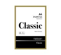 Nielsen Classic Polished Gold Aluminium Picture Frame A4, 21X29.7Cm - With Float Glass And Push/turn Clips