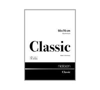 nielsen Classic Aluminium Picture Frame Polished Silver 50x70cm with Float Glass and Push and Turn Clips