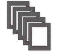 nielsen Conservation Picture Mount - Graphite Grey 24x30cm - Fits 15x20cm Photo (Pack of 5) - Acid-Free, pH Neutral and Protective, Structured Surface
