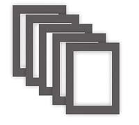 nielsen Conservation Picture Mounts - Graphite Grey 30x40cm - Fits 20.5x29.5cm Photo, also for A4 (Pack of 5) - Acid-Free, pH Neutral and Protective, Structured Surface