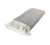 Nielsen Dana Large Throw Blanket With Boho Tassles - Grey White And Mauve
