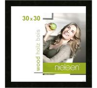 nielsen Essential Wooden Picture Frame - Black 30x30cm - with Float Glass and Easy Push-Turn Clips