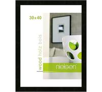 nielsen Essential Photo Frame, 30x40cm Black Wooden Picture Frame with Protective Float Glass and Push and Turn Clips - Black