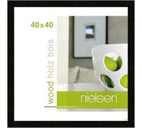 nielsen Essential Photo Frame, 40x40cm Black Wooden Picture Frame with Protective Float Glass and Push and Turn Clips - Black