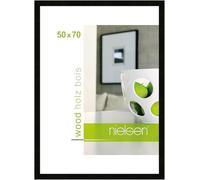 nielsen Essential Wooden Picture Frame - Black 50x70cm - with Float Glass and Easy Push-Turn Clips