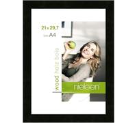 nielsen Essential Wooden Picture Frame - Black A4, 21x29.7cm - with Float Glass and Easy Push-Turn Clips