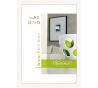 nielsen Essential Wooden Picture Frame - White A3, 29.7x42cm - with Float Glass and Easy Push-Turn Clips