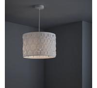 Nielsen Fawley Beautiful Round Modern Flower Design Fabric Ceiling Pendant Lamp Shade In White, 30Cm Wide