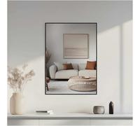nielsen HOME Alpha Rectangular Aluminium Wall Mirror Matt Black 50x70cm with Hanging Set