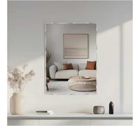 nielsen HOME Alpha Rectangular Wall Mirror - Silver 50x70cm - Aluminium Frame - with Hanging Set - Modern Minimalist Home Décor