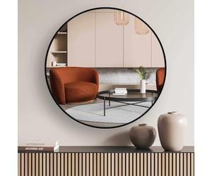 nielsen HOME Jaron Round Wall Mirror - Black 60 cm - Aluminium Frame - Modern Minimalist Home Décor