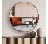 nielsen HOME Jaron Wall Mirror 60cm Round Aluminium - Walnut