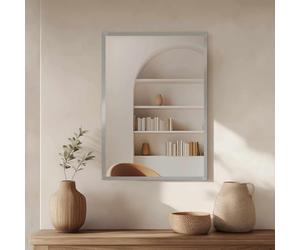 nielsen HOME Oslo Rectangular Wall Mirror - Silver 50 x 70 cm - Wooden Frame - with Hanging Set - Modern Minimalist Home Décor