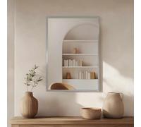 nielsen HOME Oslo Rectangular Wooden Wall Mirror Silver 50 x 70 cm with Hanging Set