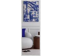 nielsen HOME Star Rectangular Aluminium Wall Mirror Brushed Frosted Silver 50x150cm with Hanging Set