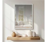 nielsen HOME Star Rectangular Wall Mirror - Brushed Frosted Silver 50x70cm - Aluminium Frame - with Hanging Set - Modern Minimalist Home Décor