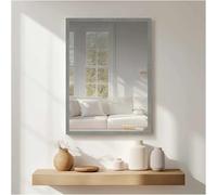 nielsen HOME Star Rectangular Aluminium Wall Mirror Brushed Grey 50x70cm with Hanging Set