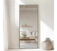 nielsen HOME Star Rectangular Aluminium Wall Mirror Brushed Grey 70x170cm, Full Length with Hanging Set