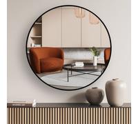 Jaron Round Aluminium Wall Mirror 80cm Nielsen Black One Size