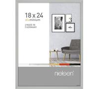 Nielsen Pixel 18 X 24 Cm Picture Frame, Frosted Silver With Float Glass And Push/turn Clips