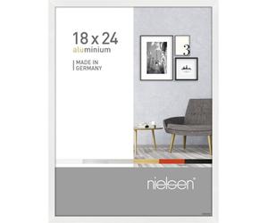 Nielsen Pixel 18 X 24 Cm Picture Frame, Glossy White With Float Glass And Push/turn Clips