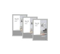 nielsen Pixel 3 Pack 10 x 15 cm (4x6") Photo Frame in Silver Nielsen Silver 10 x 15 cm