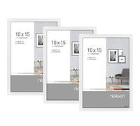 Nielsen Pixel 3 Pack, 10 X 15 Cm (4X6In) Photo Frame, Glossy White With Float Glass And Push/turn Clips