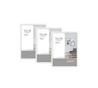 nielsen Pixel Aluminium Picture Frame - Glossy White 5x7in, 13x18cm (Pack of 3) - with Float Glass and Easy Push-Turn Clips