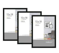 Nielsen Pixel 3 Pack, 13 X 18 Cm (5X7In) Photo Frame, Frosted Black With Float Glass And Push/turn Clips