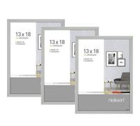 Nielsen Pixel 3 Pack, 13 X 18 Cm (5X7In) Photo Frame, Frosted Silver With Float Glass And Push/turn Clips
