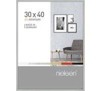 Nielsen Pixel 30 X 40 Cm Picture Frame, Frosted Silver With Float Glass And Push/turn Clips