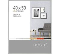 Nielsen Pixel 40 X 50 Cm Picture Frame, Frosted Silver With Float Glass And Push/turn Clips