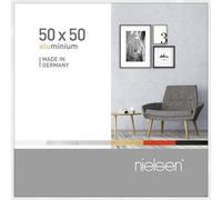 Nielsen Pixel 50 X 50 Cm Picture Frame, Glossy White With Float Glass And Push/turn Clips