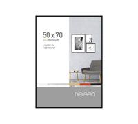 nielsen Pixel Aluminium Picture Frame - Frosted Black 50x70cm - with Float Glass and Easy Push-Turn Clips