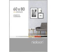 nielsen Pixel Aluminium Picture Frame Frosted Silver 60x80cm with Float Glass and Push and Turn Clips