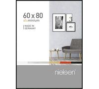 nielsen Pixel Aluminium Picture Frame Frosted Black 60x80cm with Float Glass and Push and Turn Clips