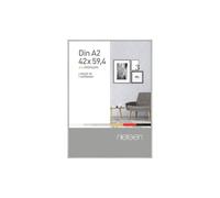 nielsen Pixel Photo Frame, A2, 42x59.4cm Silver Aluminium Picture Frame with Protective Float Glass and Push and Turn Clips - Frosted Silver