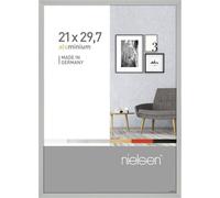 Nielsen Pixel A4 21 X 29.7 Cm Poster Frame Frosted Silver With Float Glass And Push/turn Clips,