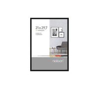 nielsen Pixel Aluminium Picture Frame - Frosted Black A4, 21x29.7cm - with Float Glass and Easy Push-Turn Clips