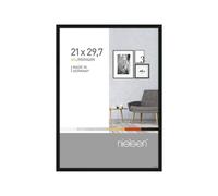 nielsen Pixel Aluminium Picture Frame - Frosted Black A4, 21x29.7cm - with Float Glass and Easy Push-Turn Clips