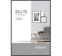 nielsen Pixel Aluminium Picture Frame Frosted Black 50x70cm with Float Glass and Push and Turn Clips