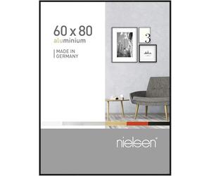 nielsen Pixel Aluminium Picture Frame - Frosted Black 60x80cm - with Float Glass and Easy Push-Turn Clips