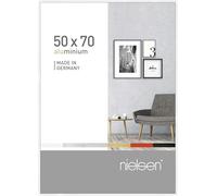 nielsen Pixel Aluminium Picture Frame Glossy White 50x70cm with Float Glass and Push and Turn Clips