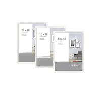 nielsen Pixel Aluminium Picture Frame - Glossy White 5x7in, 13x18cm (Pack of 3) - with Float Glass and Easy Push-Turn Clips
