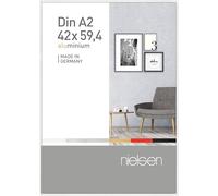nielsen Pixel Aluminium Picture Frame Glossy White A2, 42x59.4cm with Float Glass and Push and Turn Clips