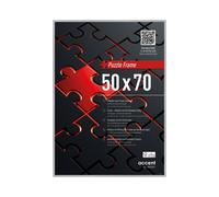 nielsen Puzzle Frame Aluminium 50x70cm - Shatterproof Glass, Push/Turn Clips in Silver | Size: 50x70 cm Nielsen Silver 50x70 cm