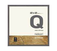 nielsen Quadrum Wooden Picture Frame - Grey 40x40cm - with Float Glass and Easy Push-Turn Clips - for Photos and Art