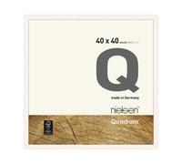 nielsen Quadrum Wooden Picture Frame - Matt White 40x40cm - with Float Glass and Easy Push-Turn Clips - for Photos and Art